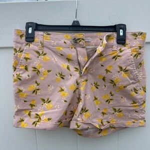SO Pink and Yellow Floral Bermudas